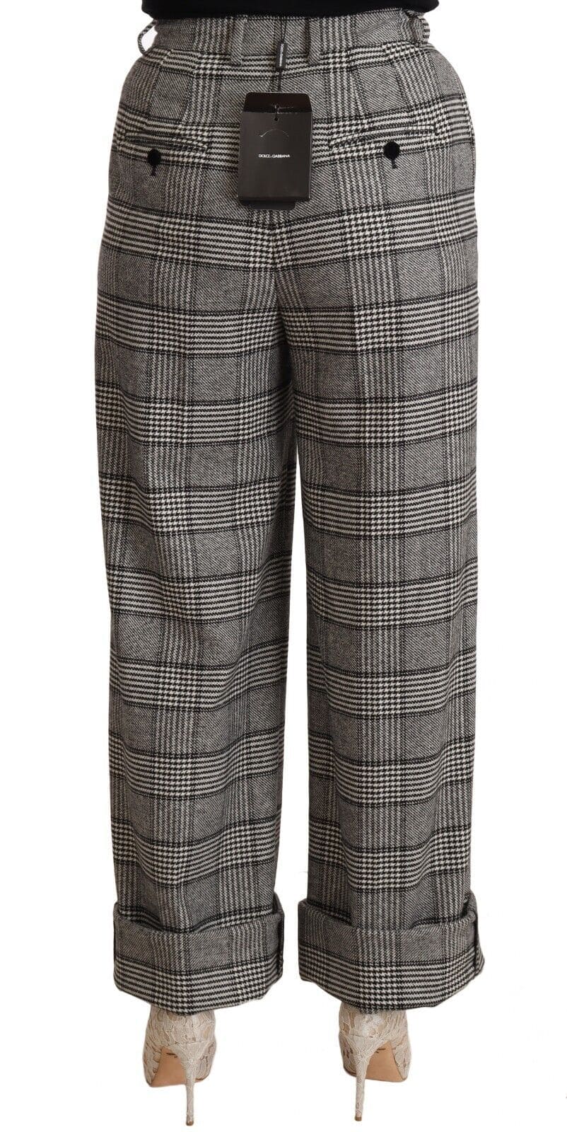 Pantalon droit taille haute élégant Dolce &amp; Gabbana en gris