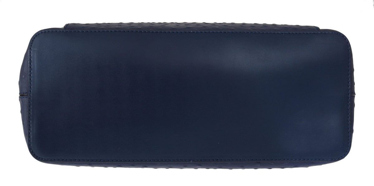 Elegante bolso de mano de piel de avestruz de Kate Spade en color azul