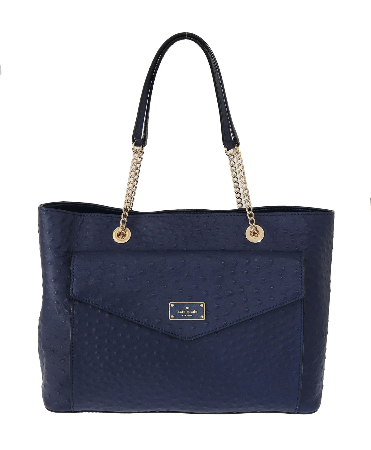 Sac à main élégant en cuir d'autruche Kate Spade en bleu