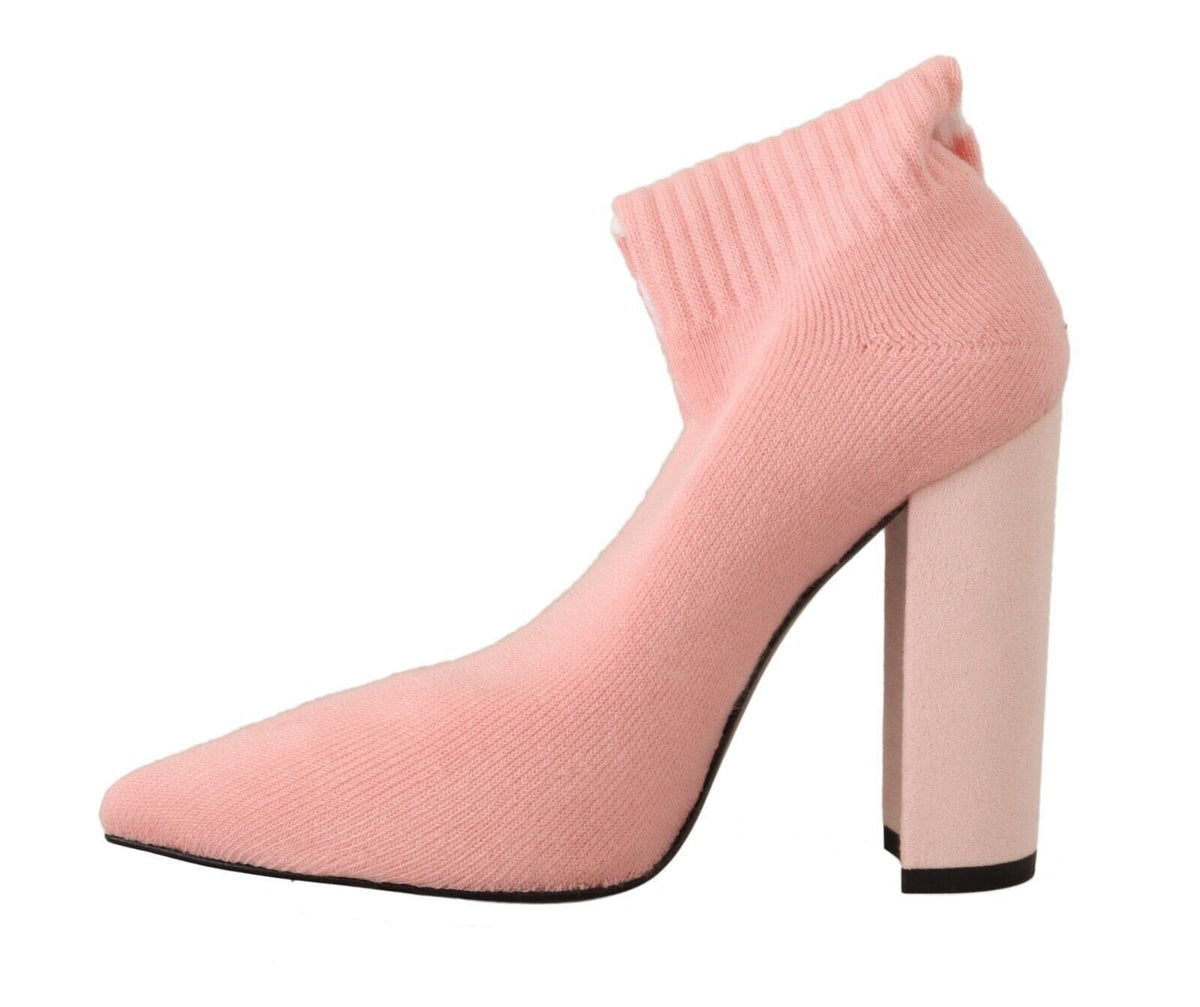 Bottines chics en daim rose GCDS avec chaussettes à logo