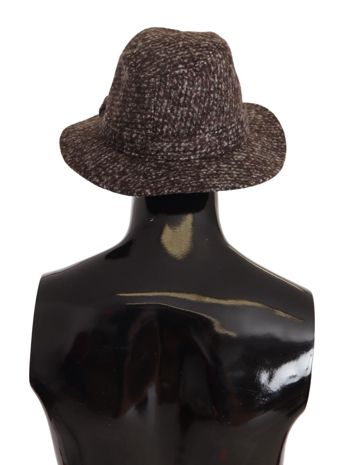 Elegante sombrero de ala ancha de tweed gris de Dolce &amp; Gabbana