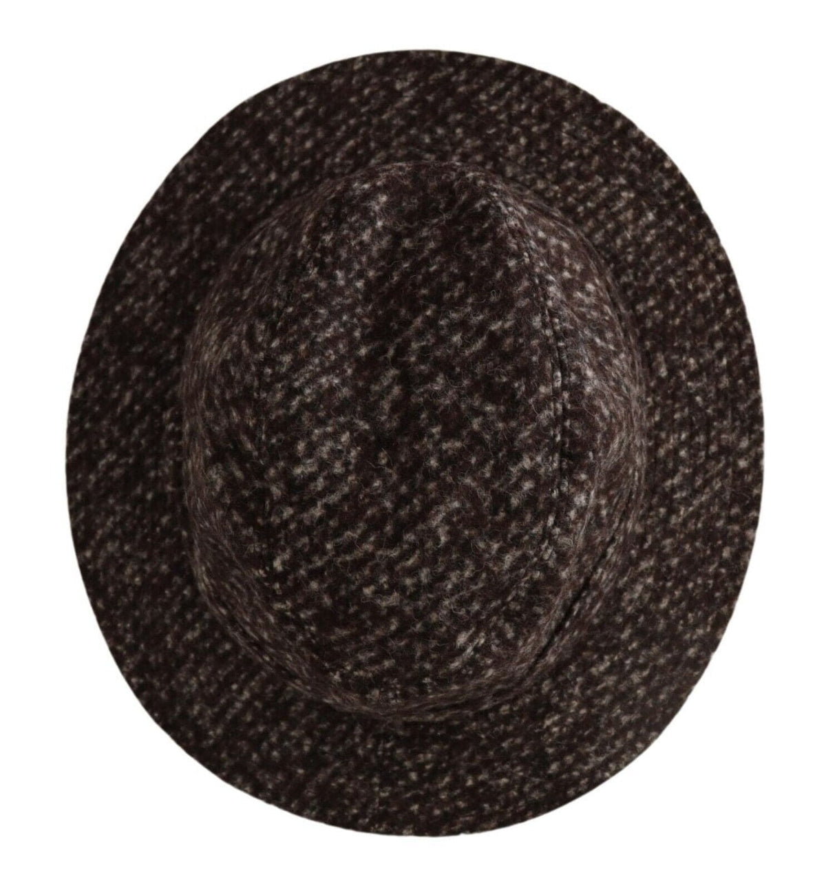 Elegante sombrero de ala ancha de tweed gris de Dolce &amp; Gabbana