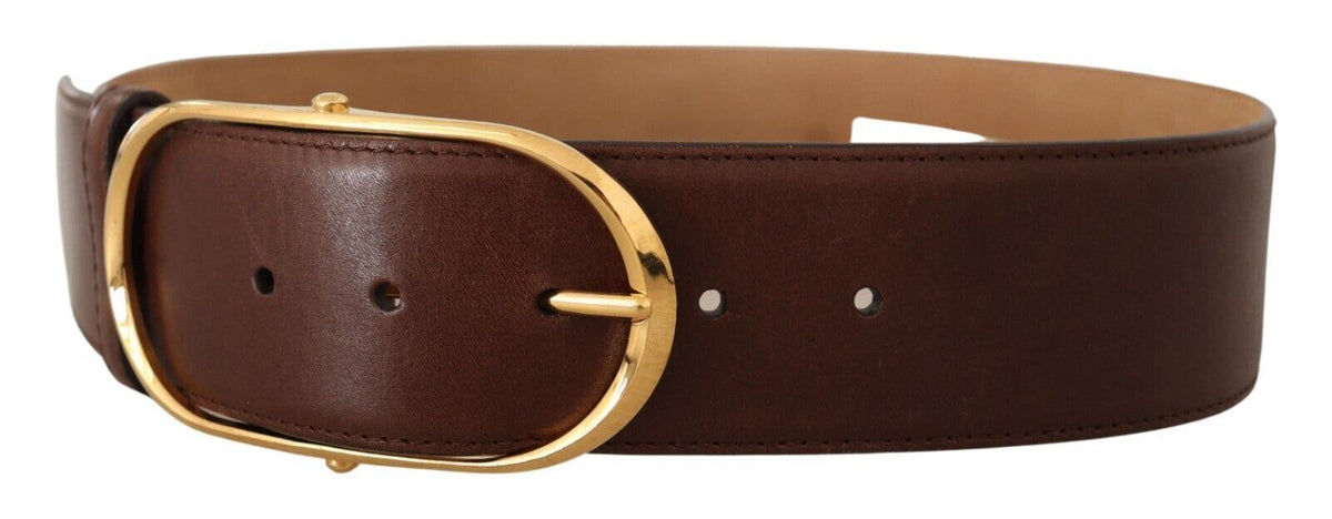 Dolce & Gabbana Elegant Oval Buckle Leather Belt