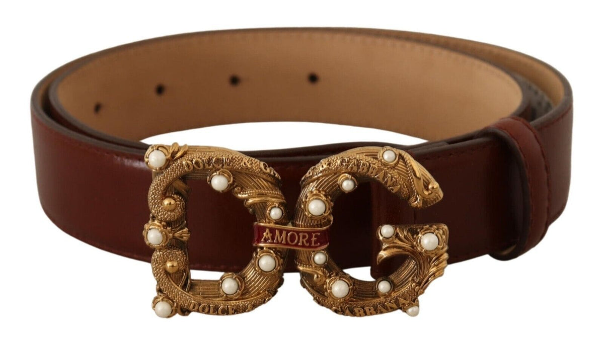 Ceinture élégante Amore en cuir ornée de perles Dolce &amp; Gabbana