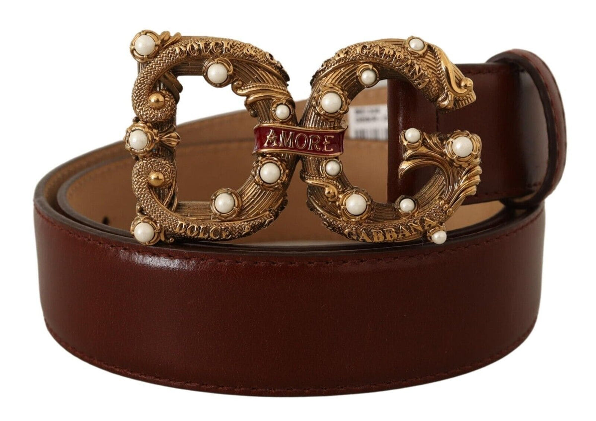 Ceinture élégante Amore en cuir ornée de perles Dolce &amp; Gabbana