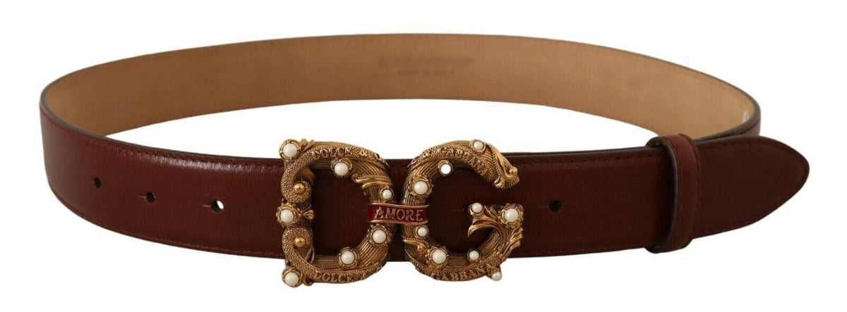 Ceinture élégante Amore en cuir ornée de perles Dolce &amp; Gabbana