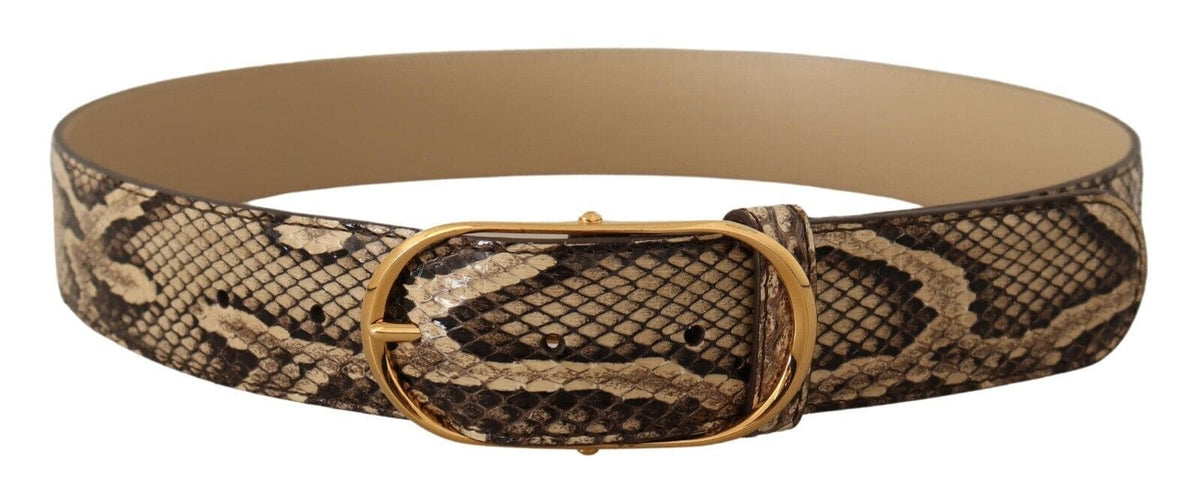 Ceinture élégante en cuir phyton Dolce &amp; Gabbana avec boucle dorée