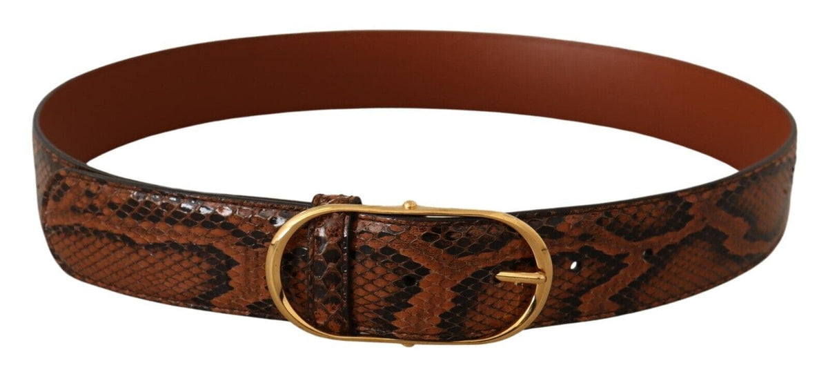 Ceinture élégante en cuir Dolce &amp; Gabbana avec boucle dorée