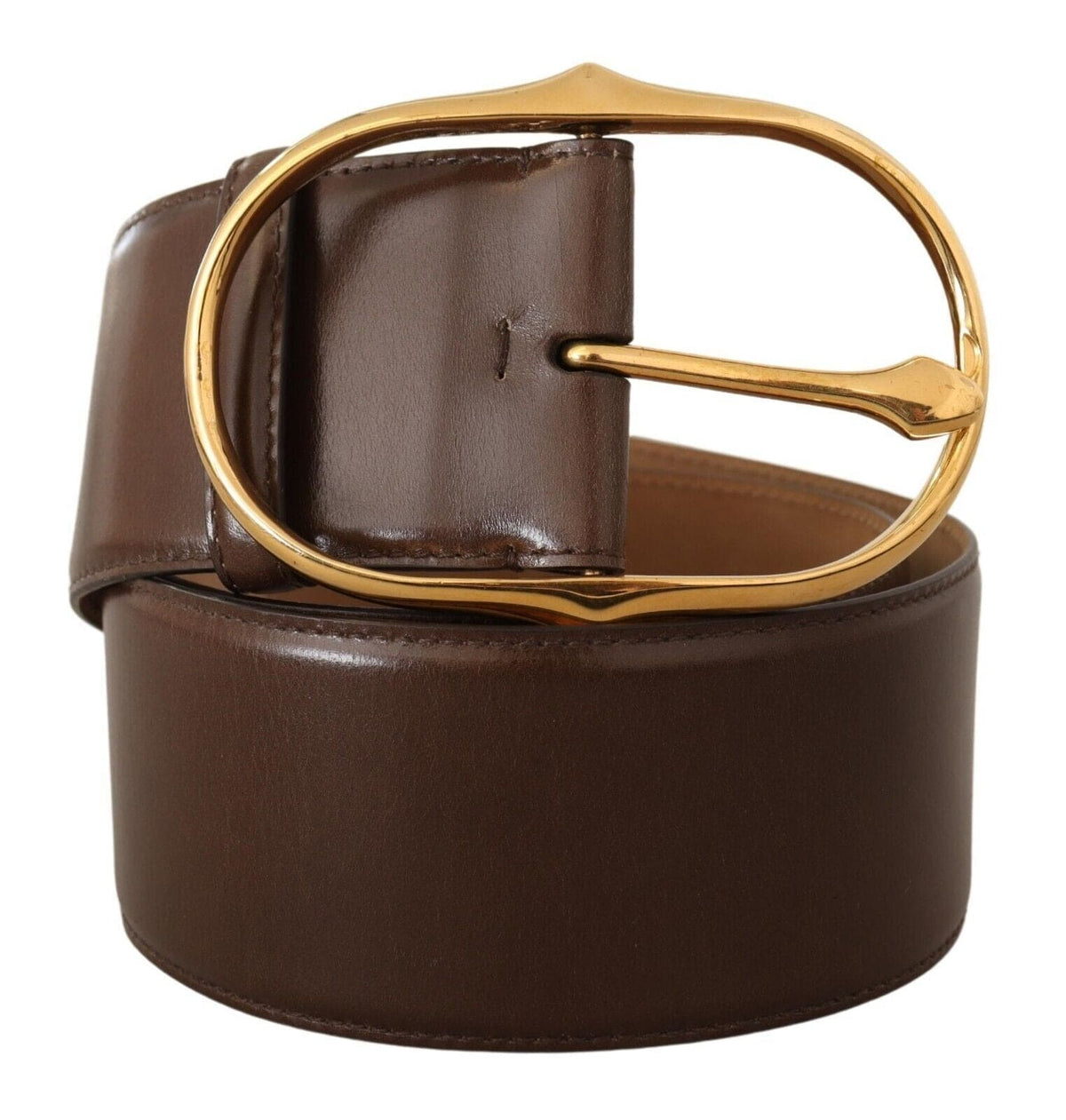 Ceinture élégante en cuir marron avec boucle dorée Dolce &amp; Gabbana