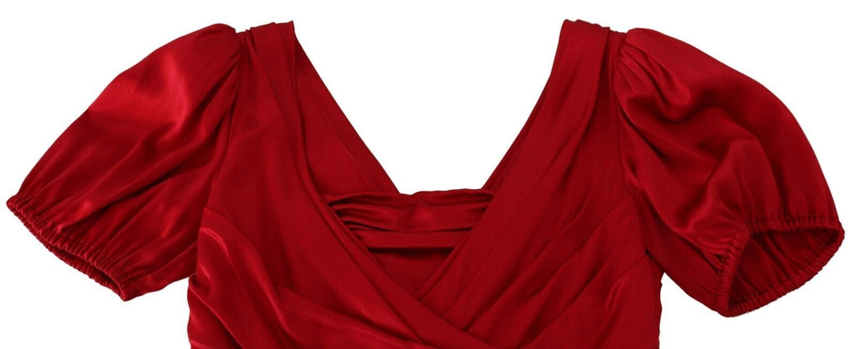 Robe sirène élégante en soie stretch rouge Dolce &amp; Gabbana