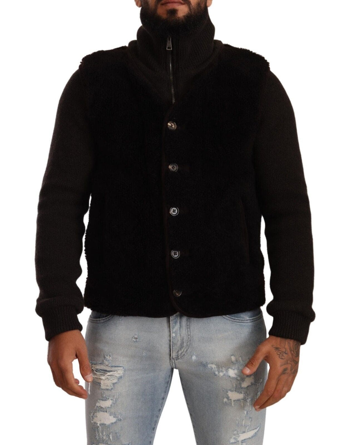 Veste bomber en cuir élégante Dolce &amp; Gabbana