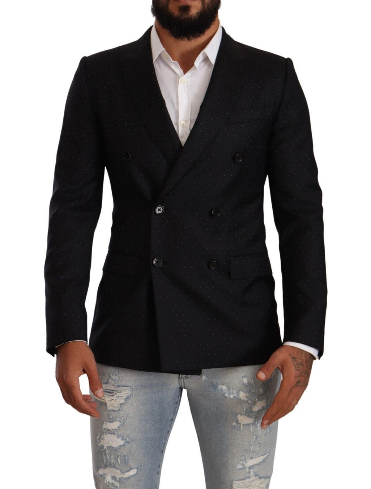 Blazer formel élégant à pois noirs Dolce &amp; Gabbana