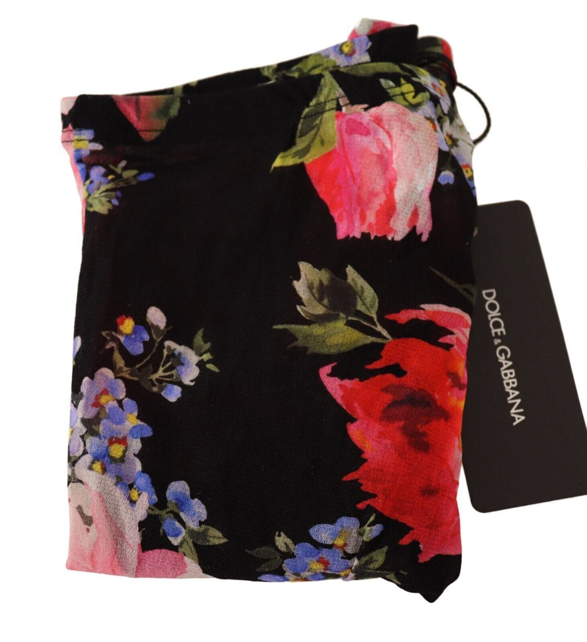 Collants en nylon noir à motif floral Dolce &amp; Gabbana - L'élégance en fleur