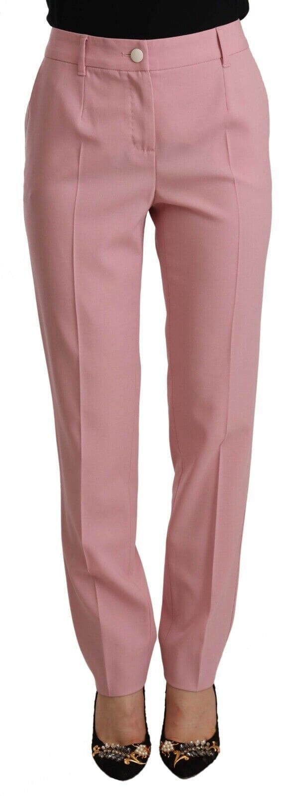 Pantalon taille haute rose élégant Dolce &amp; Gabbana