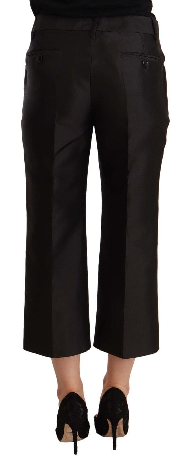 Pantalones cortos de seda elegantes de Dolce &amp; Gabbana en negro atemporal