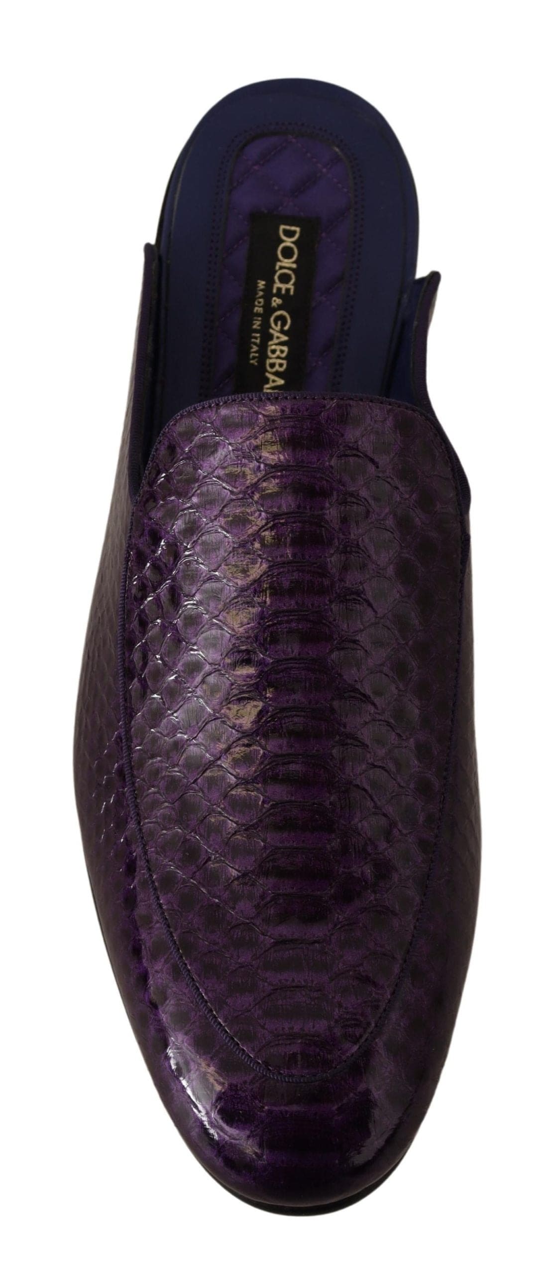 Claquettes en cuir python exotique violet Dolce &amp; Gabbana