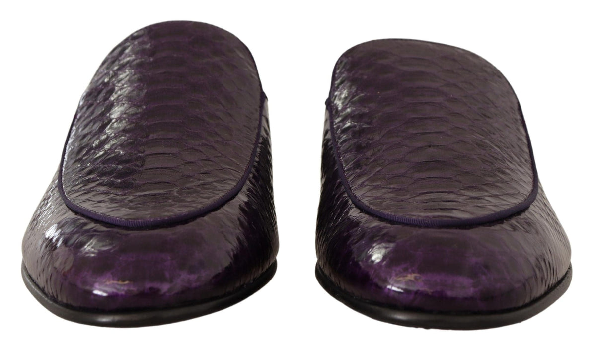 Claquettes en cuir python exotique violet Dolce &amp; Gabbana