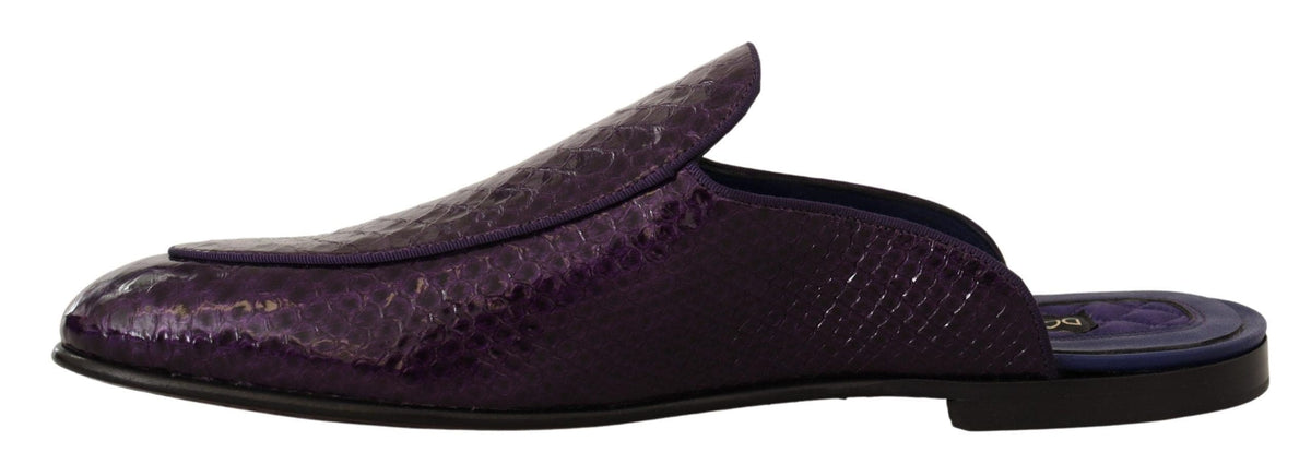 Claquettes en cuir python exotique violet Dolce &amp; Gabbana