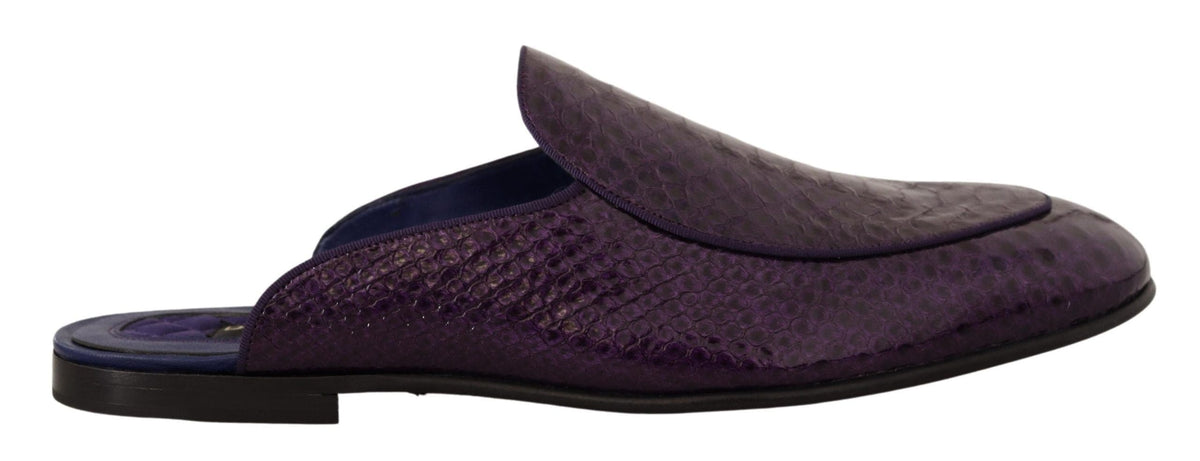 Sandalias de piel de pitón exótica morada de Dolce &amp; Gabbana