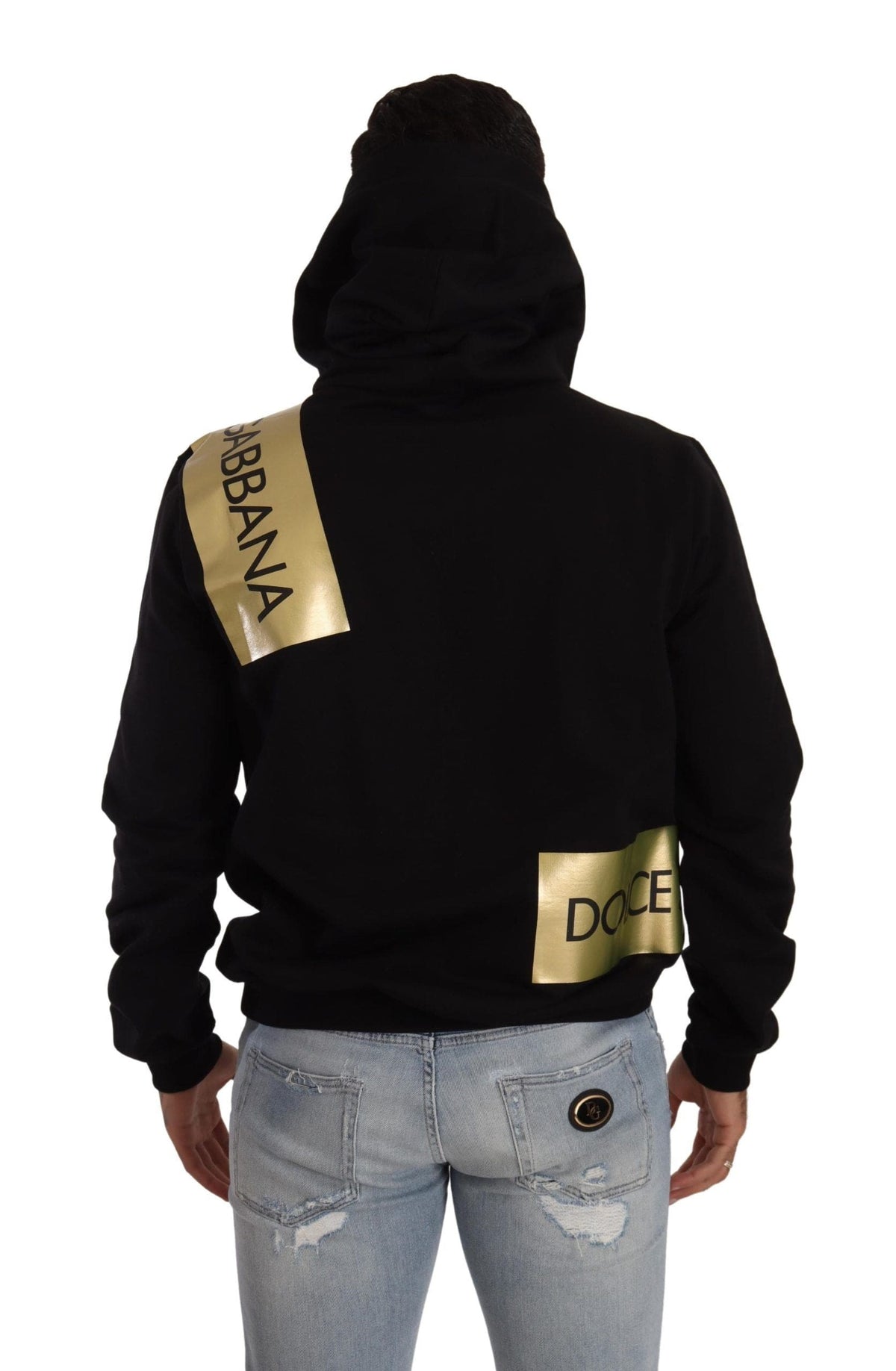 Dolce &amp; Gabbana eleva tu estilo con un jersey negro con logo dorado