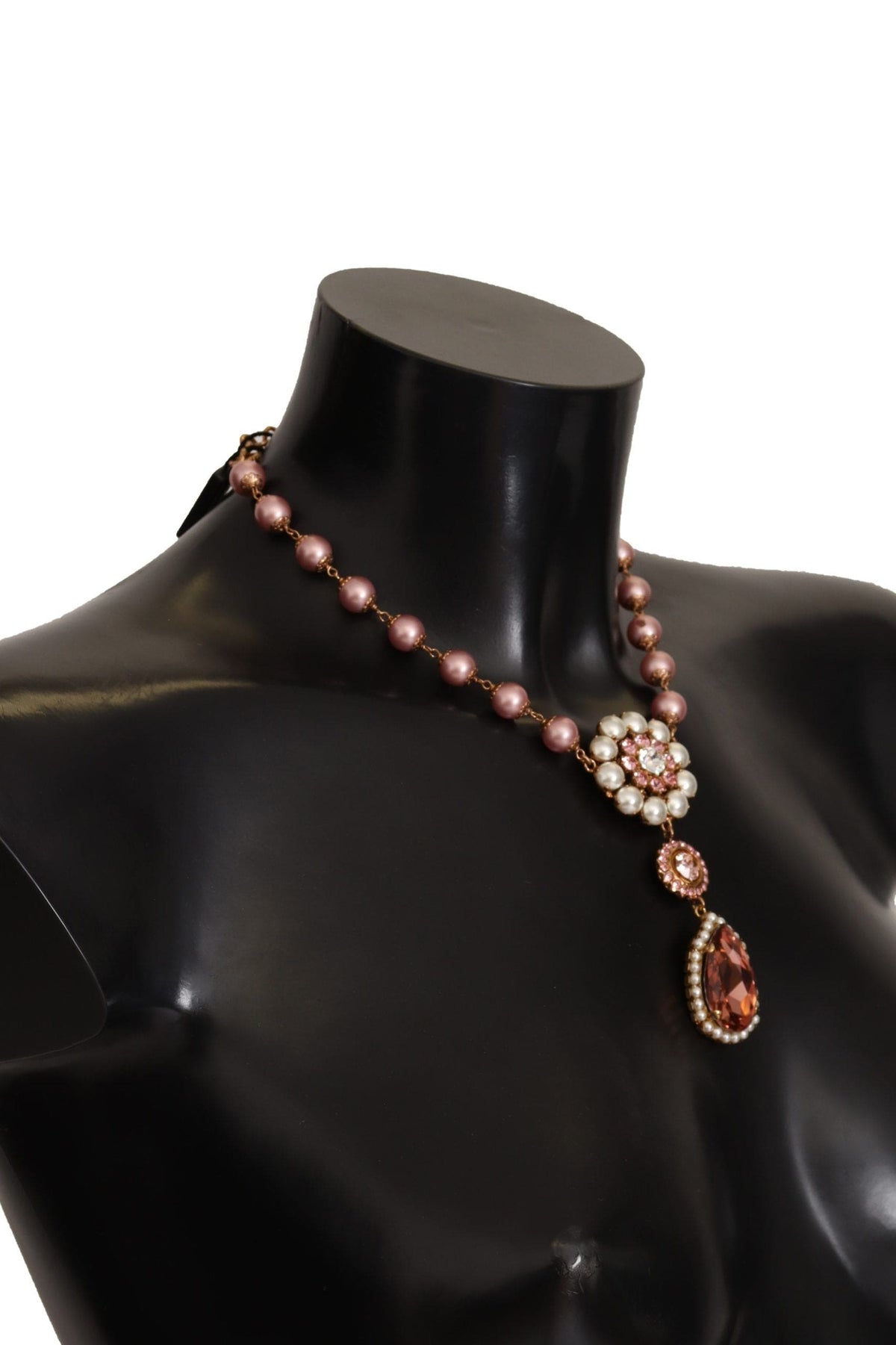 Collier Dolce &amp; Gabbana élégant avec breloque en fausses perles dorées