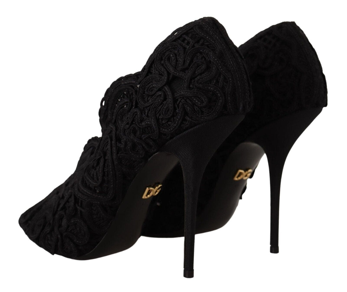 Tacones de aguja elegantes con encaje negro de Dolce &amp; Gabbana