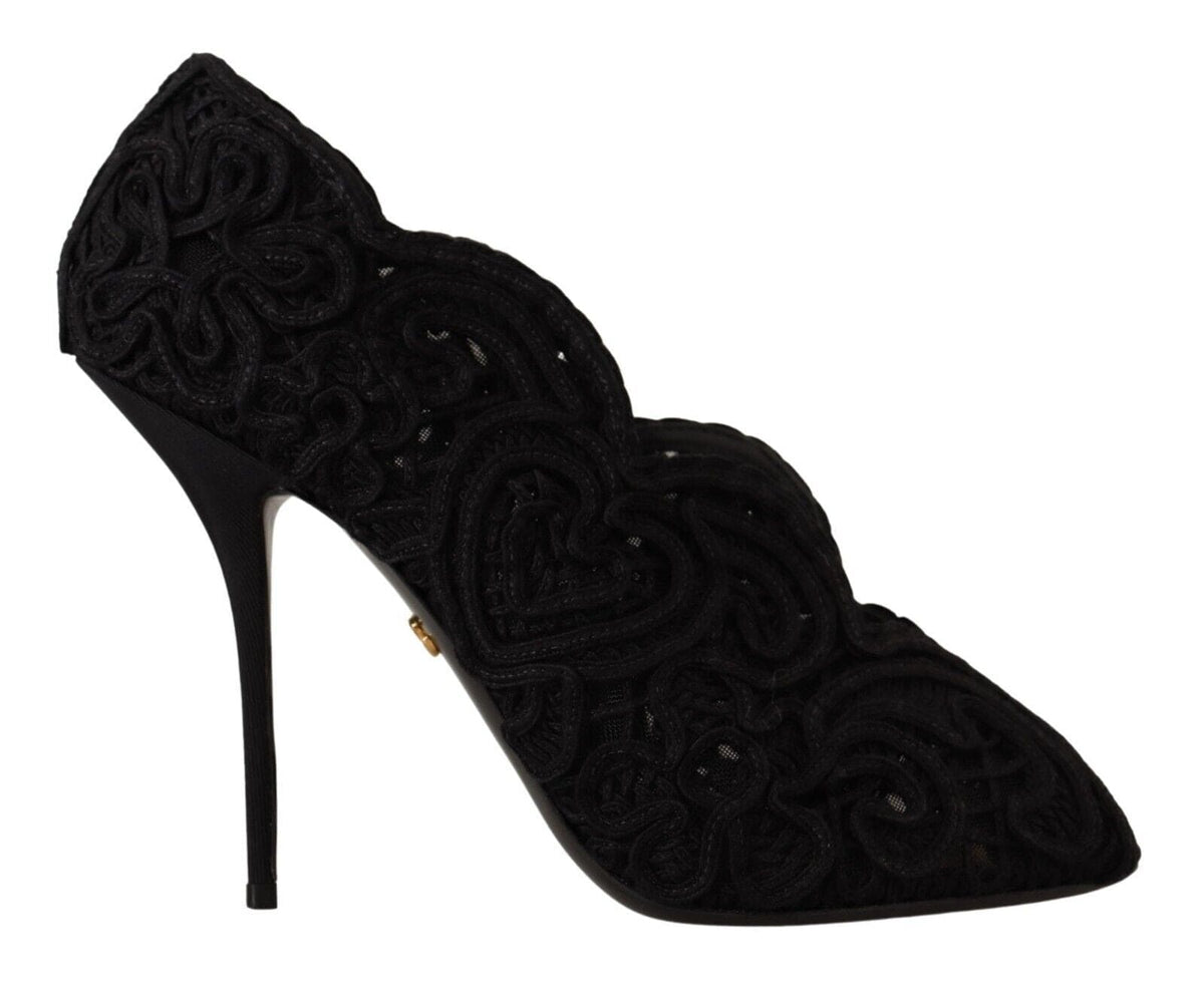 Tacones de aguja elegantes con encaje negro de Dolce &amp; Gabbana