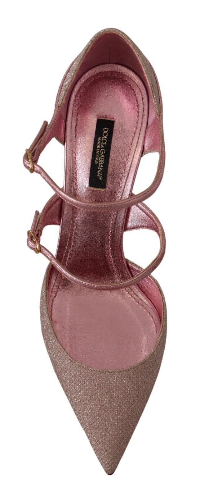 Sandalias de tacón alto con purpurina rosa de Dolce &amp; Gabbana