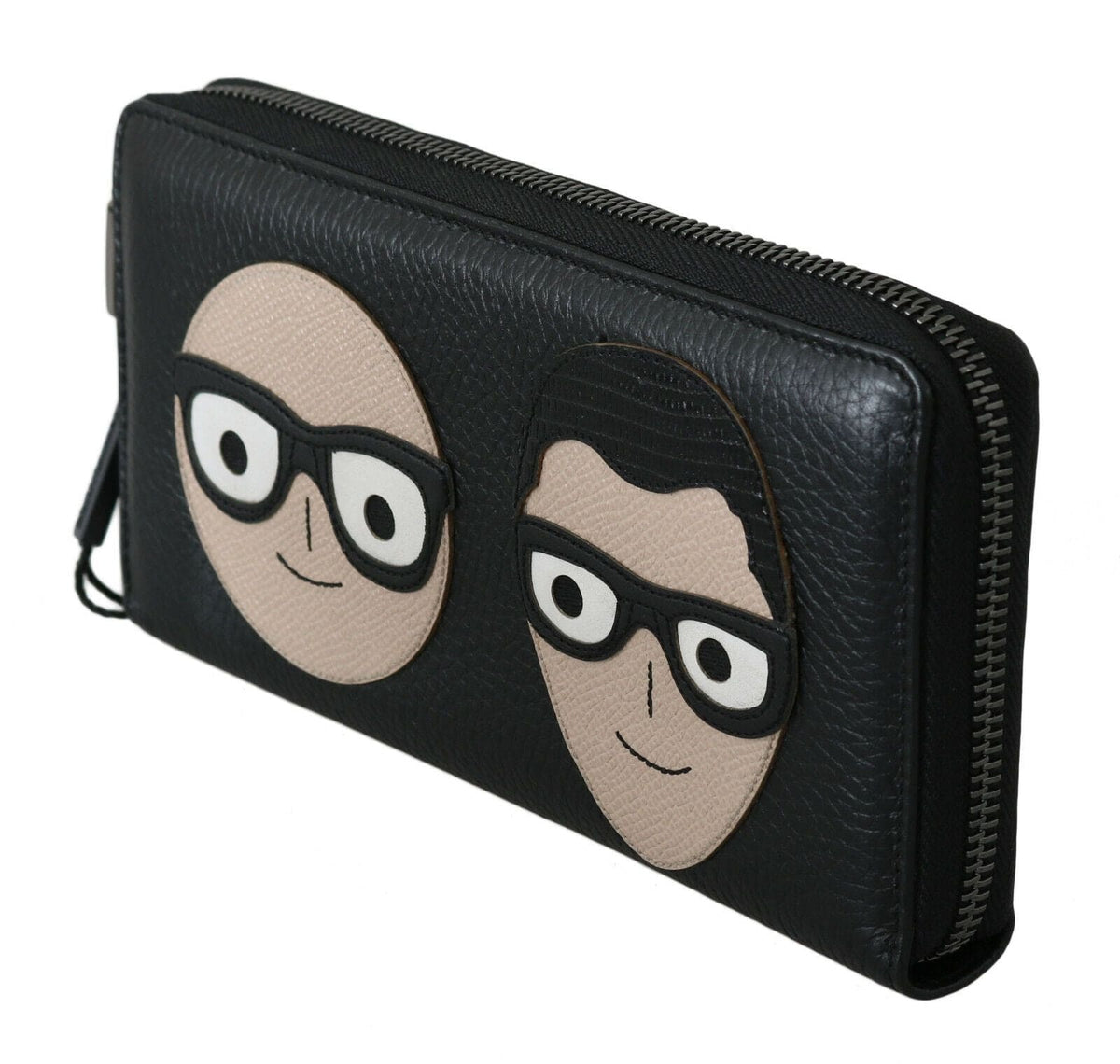 Elegante cartera continental de piel negra de Dolce &amp; Gabbana