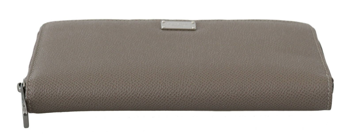 Dolce & Gabbana Beige Continental Zip Leather Wallet