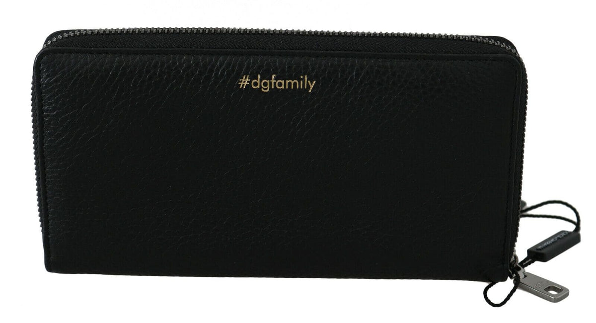 Portefeuille continental en cuir noir et rouge Dolce &amp; Gabbana Chic