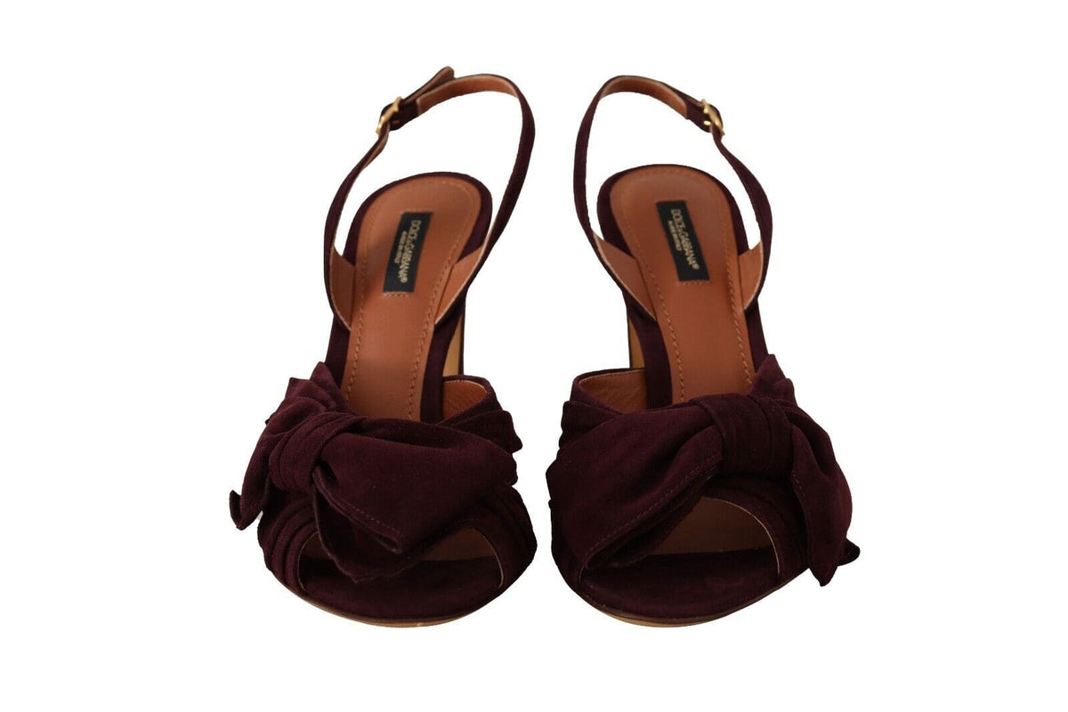 Dolce & Gabbana Elegant Purple Suede Heels Sandals