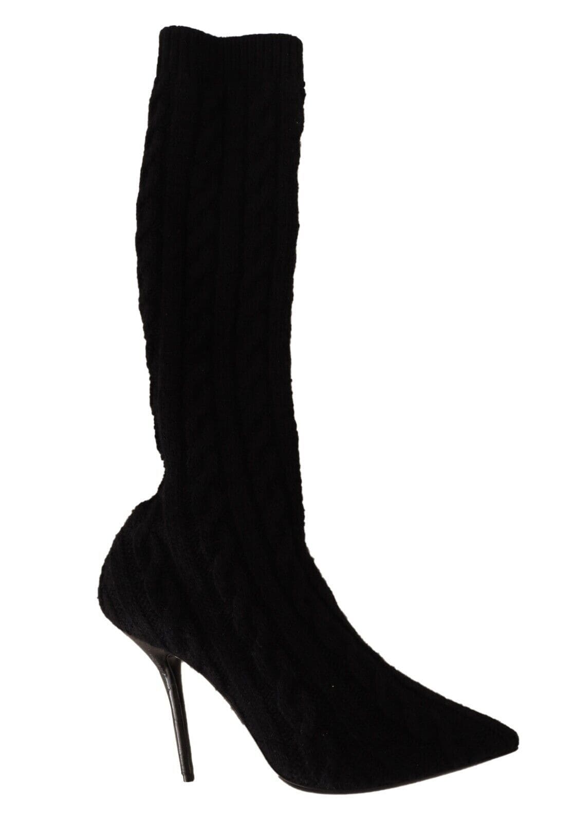 Bottines chaussettes extensibles élégantes Dolce &amp; Gabbana en noir