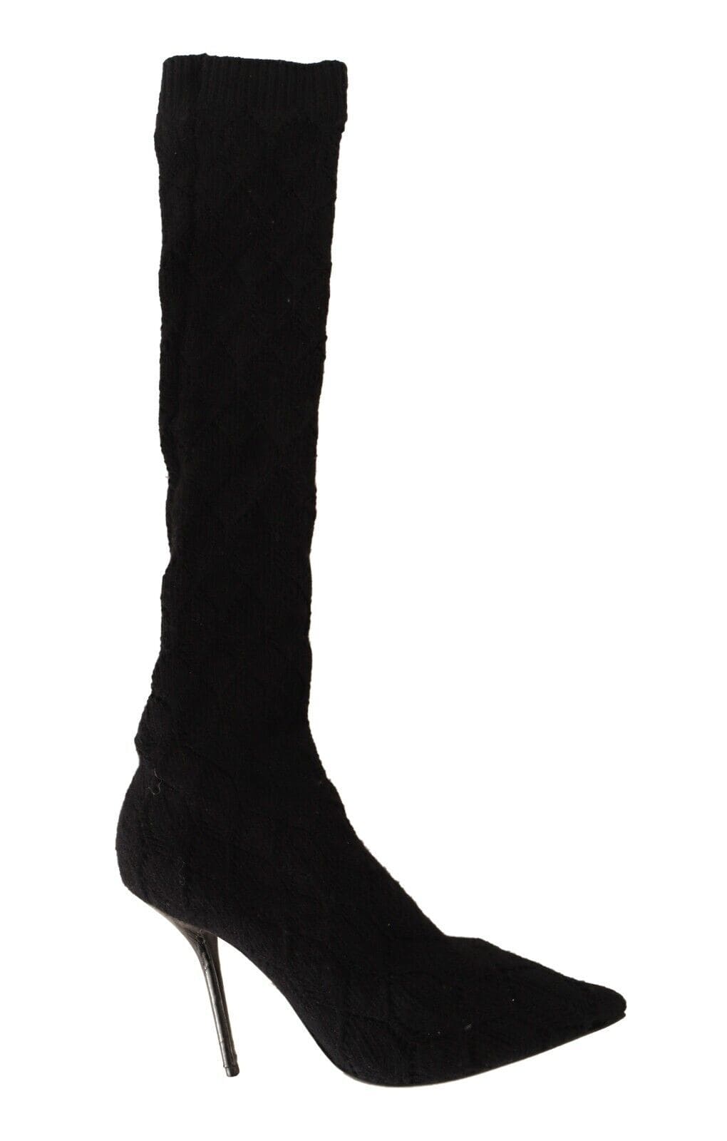 Bottes-chaussettes extensibles noires élégantes Dolce &amp; Gabbana