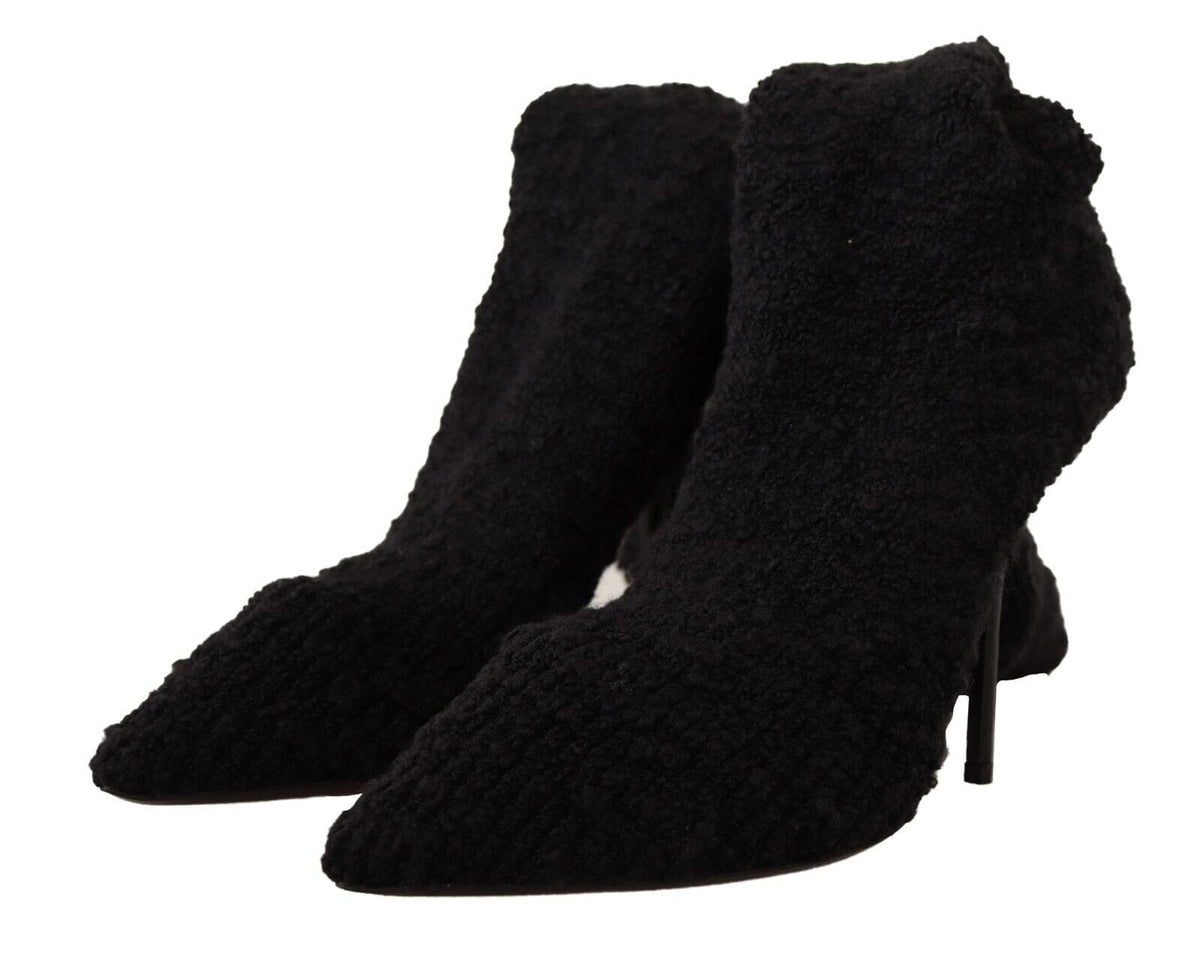 Bottines-chaussettes extensibles noires chics Dolce &amp; Gabbana