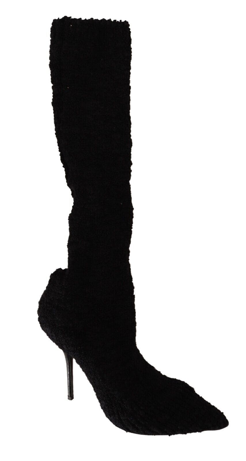 Bottines-chaussettes extensibles noires chics Dolce &amp; Gabbana