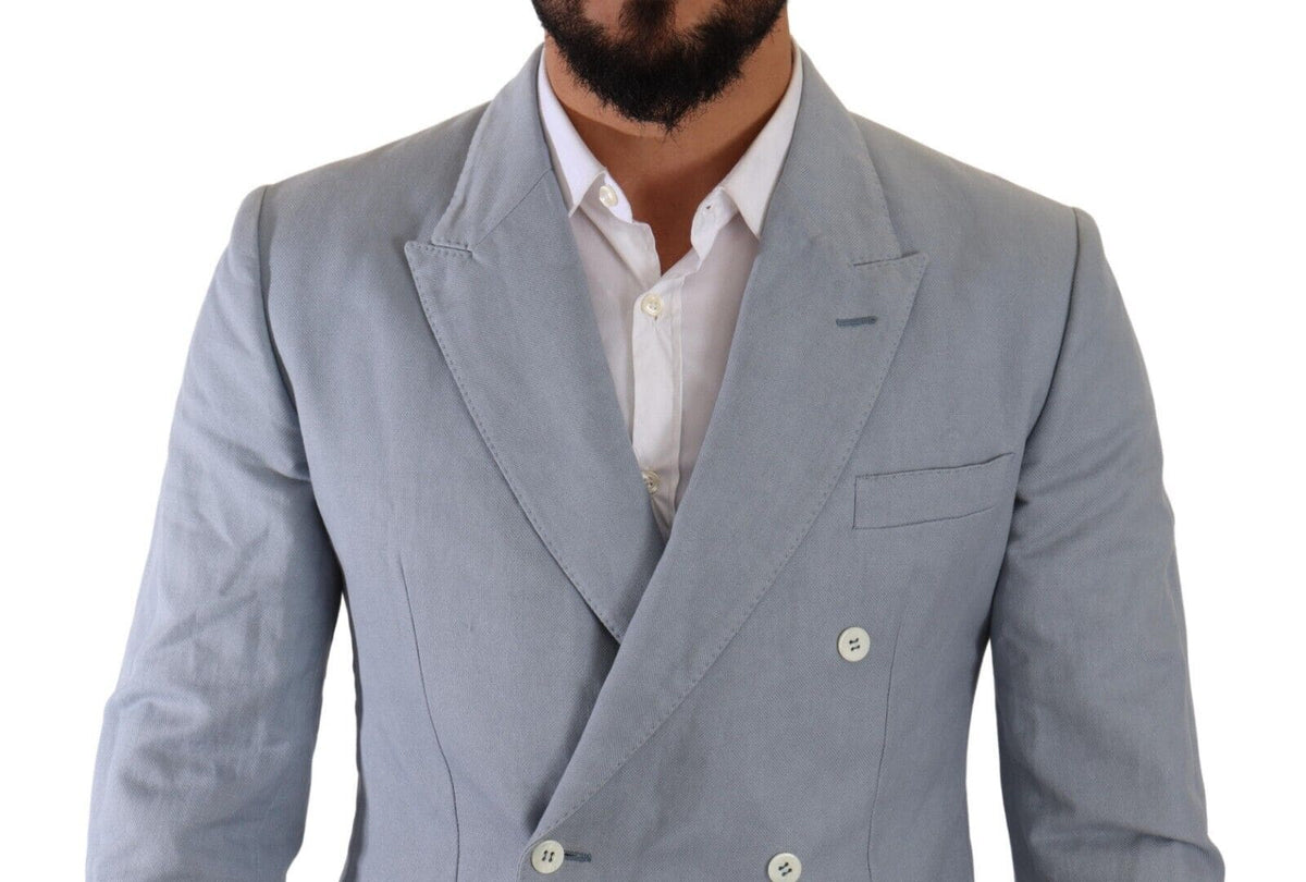 Blazer croisé bleu clair élégant coupe slim Dolce &amp; Gabbana