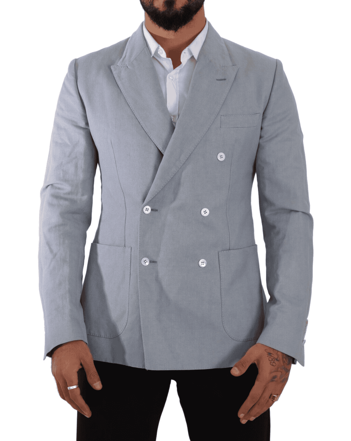 Blazer croisé bleu clair élégant coupe slim Dolce &amp; Gabbana