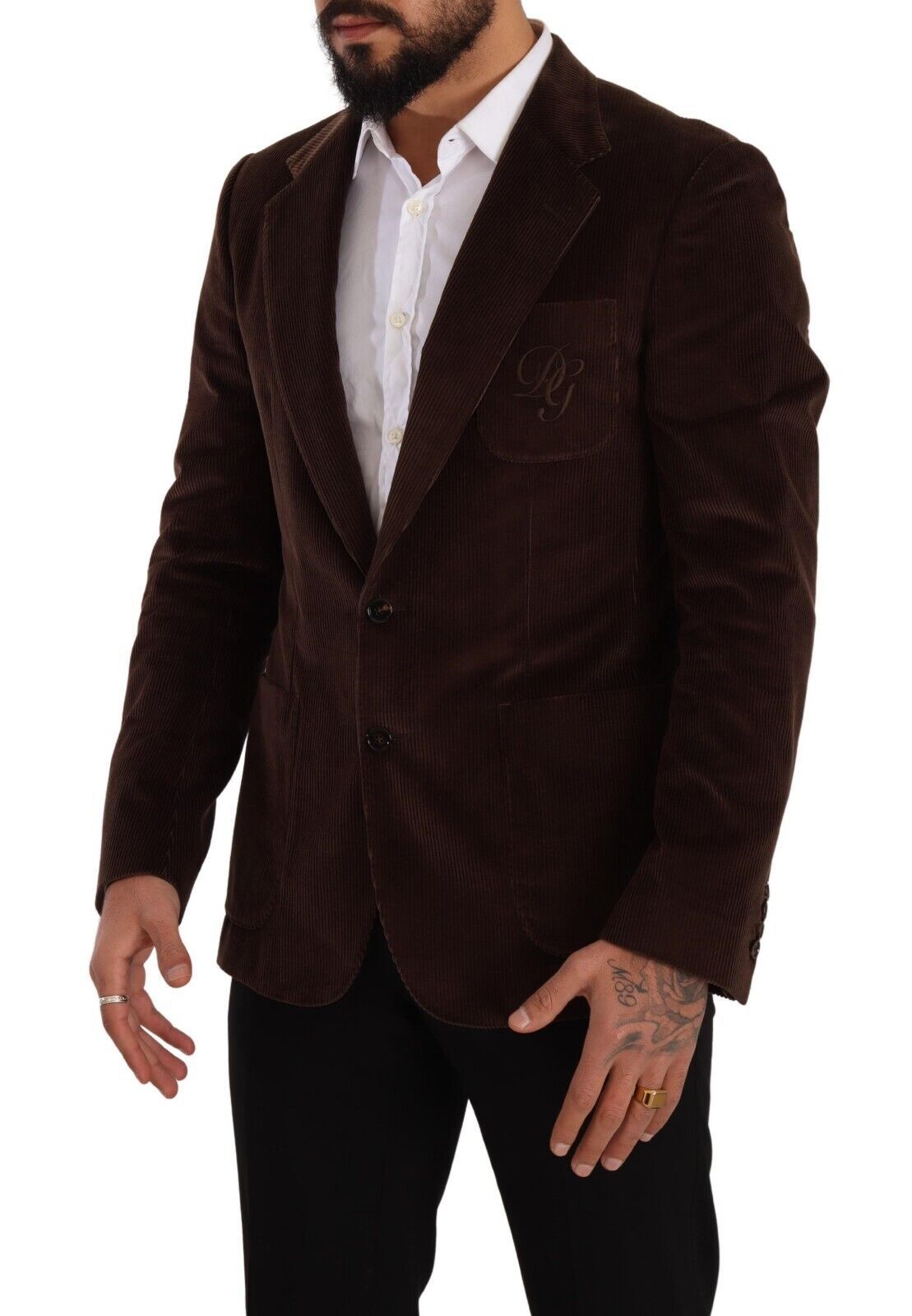 Blazer slim en velours côtelé marron élégant Dolce &amp; Gabbana