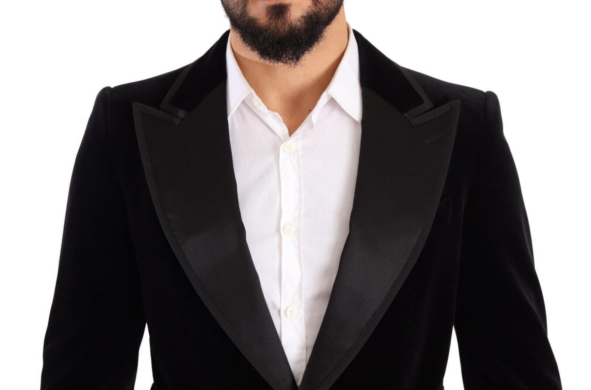 Blazer elegante de terciopelo con botonadura sencilla de Dolce &amp; Gabbana