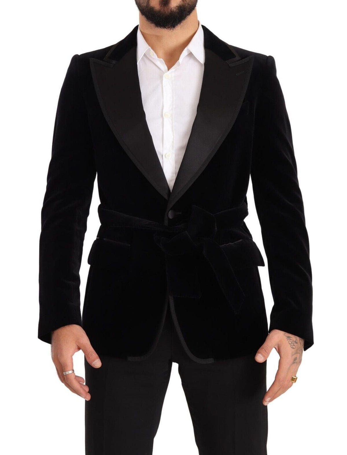 Blazer elegante de terciopelo con botonadura sencilla de Dolce &amp; Gabbana