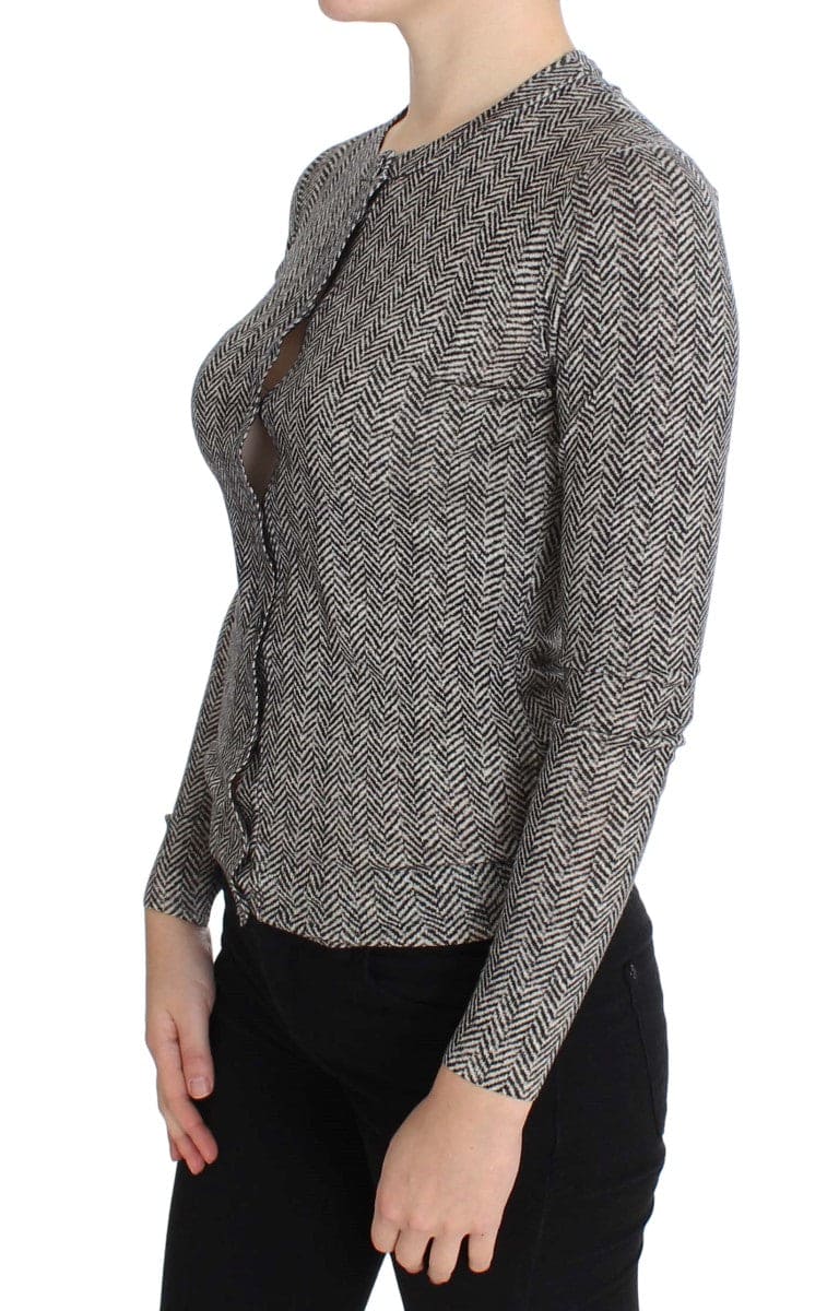 Dolce &amp; Gabbana - Cardigan élégant en laine noir et blanc