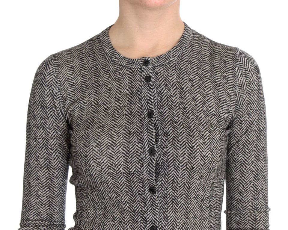 Dolce &amp; Gabbana - Cardigan élégant en laine noir et blanc