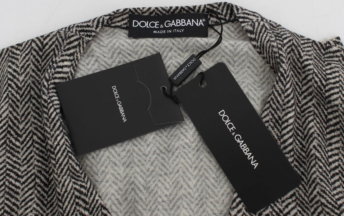 Dolce &amp; Gabbana - Cardigan élégant en laine noir et blanc