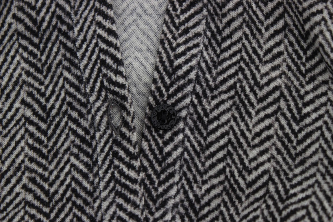 Dolce &amp; Gabbana - Cardigan élégant en laine noir et blanc