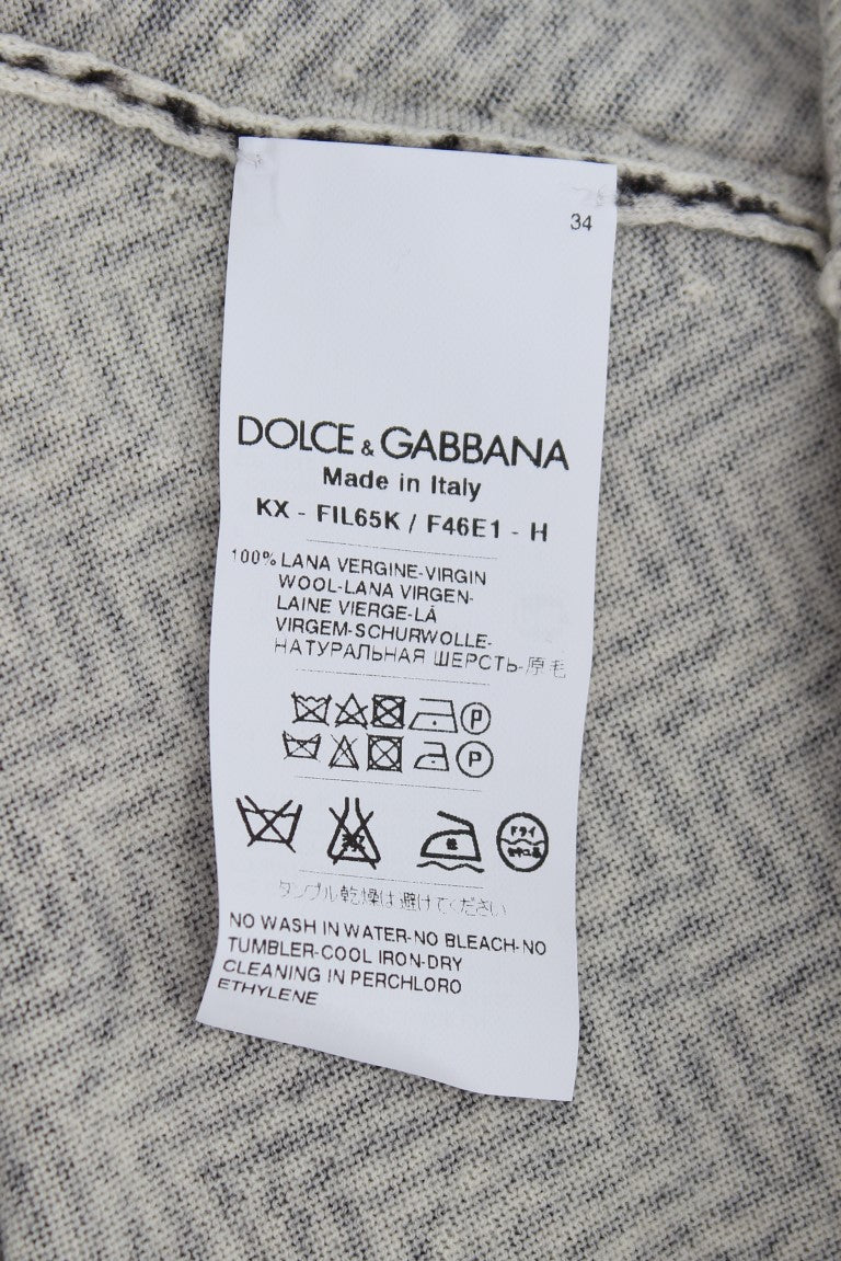 Dolce &amp; Gabbana - Cardigan élégant en laine noir et blanc