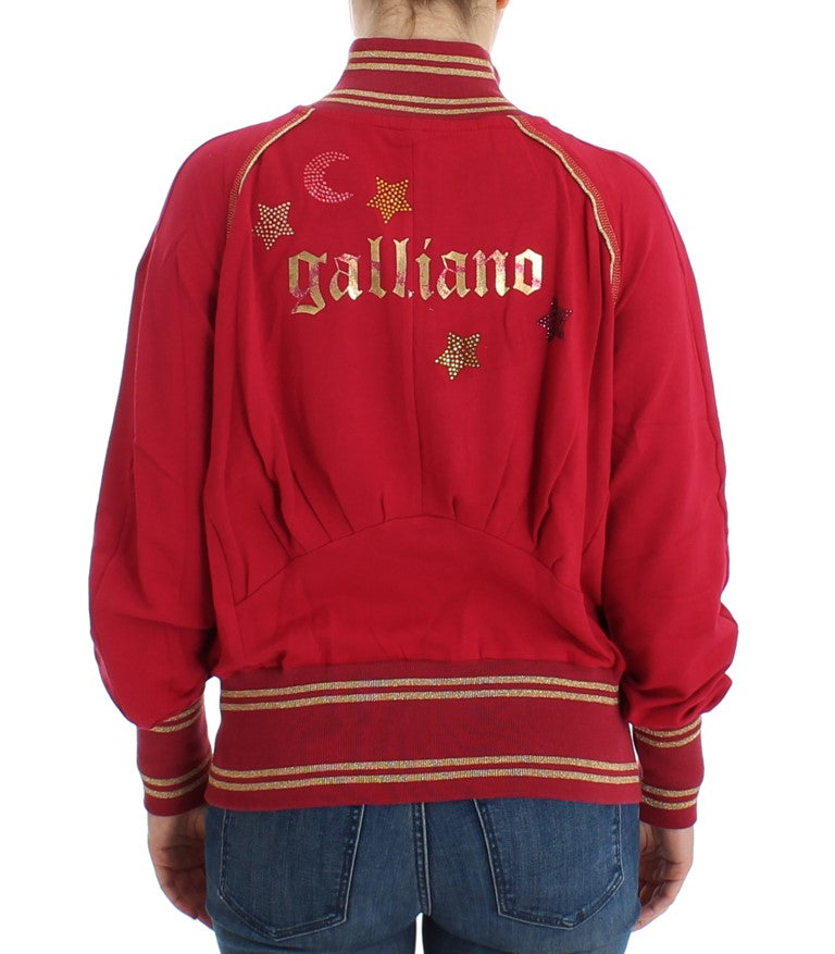 Cardigan zippé rose élégant avec détails logo de John Galliano