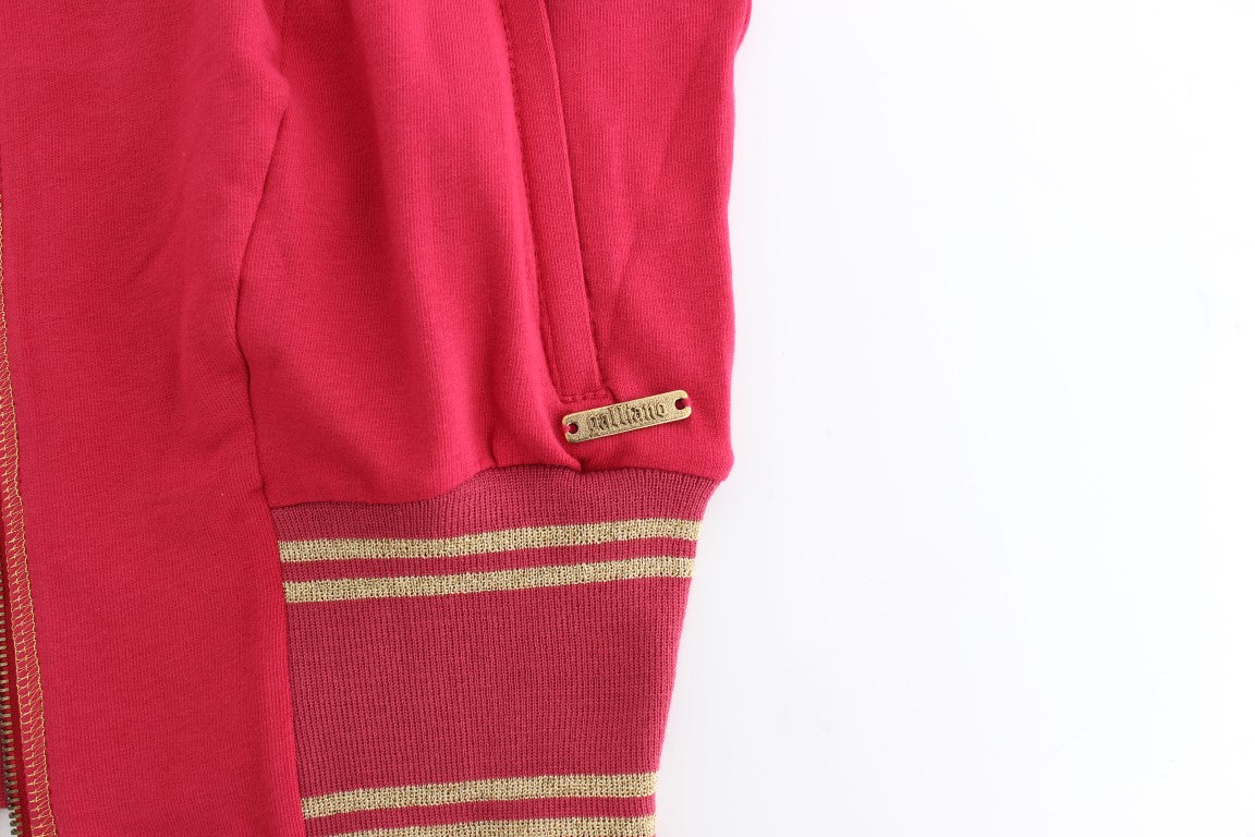 Cardigan zippé rose élégant avec détails logo de John Galliano