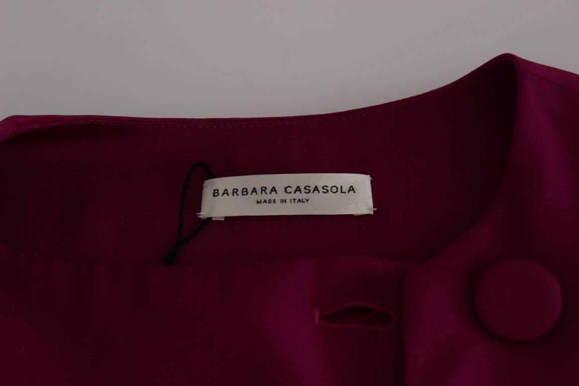 Impresionante blusa morada sin mangas de seda de Barbara Casasola