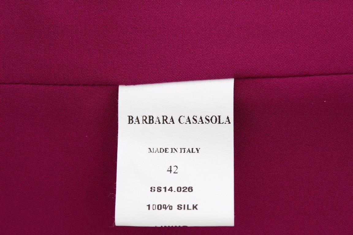 Impresionante blusa morada sin mangas de seda de Barbara Casasola